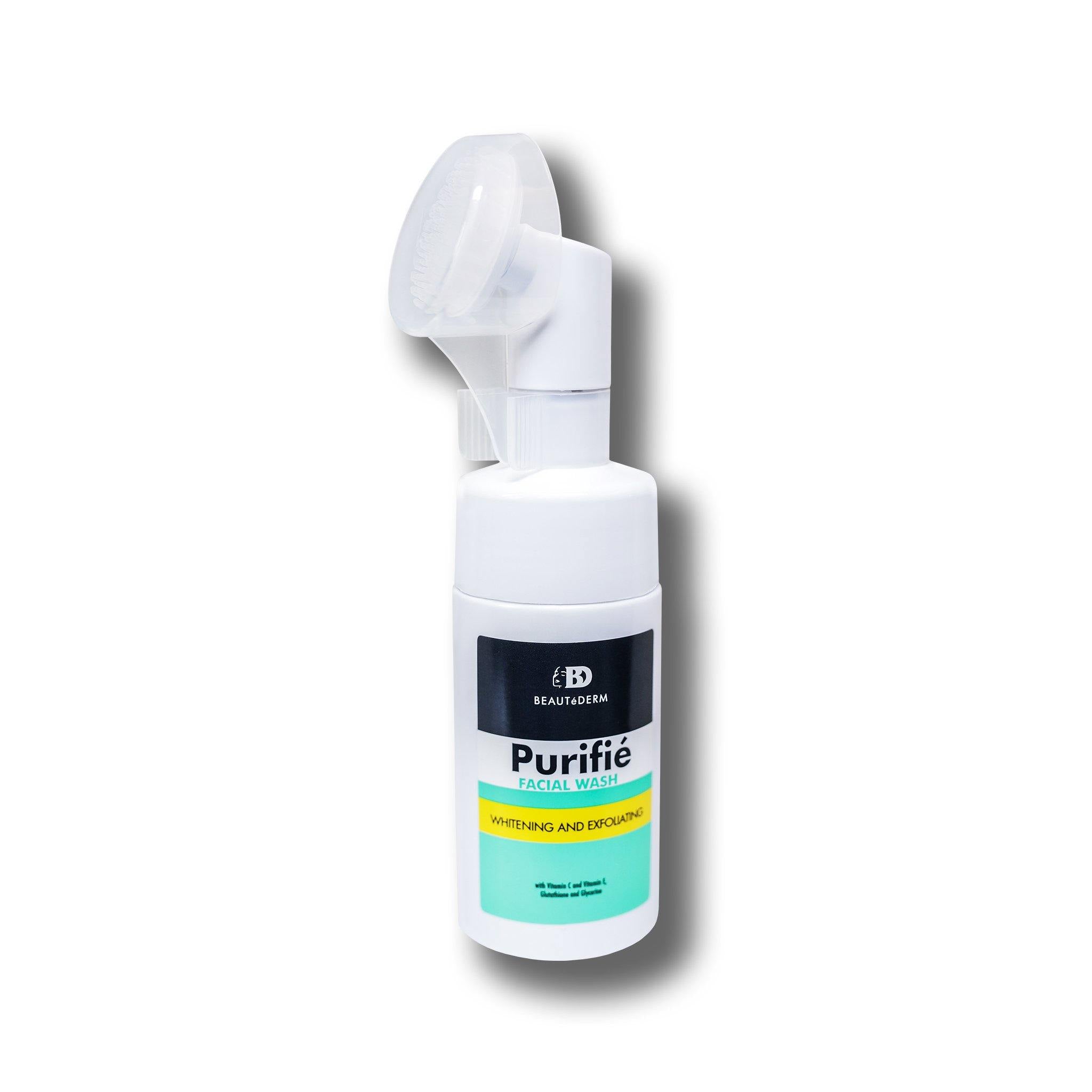 Purifie Facial Wash with Brush, Whitening & Exfoliating, 100ml, by Beautederm