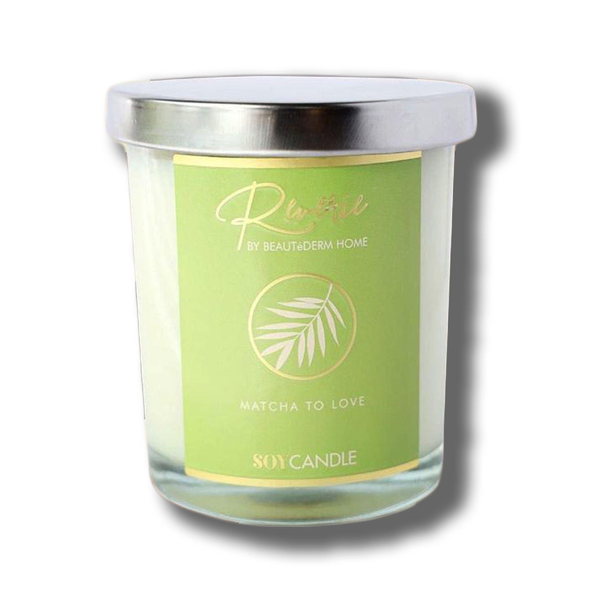 Soy Candle, Matcha To Love (Green Tea Scent), Reverie by Beautederm Home