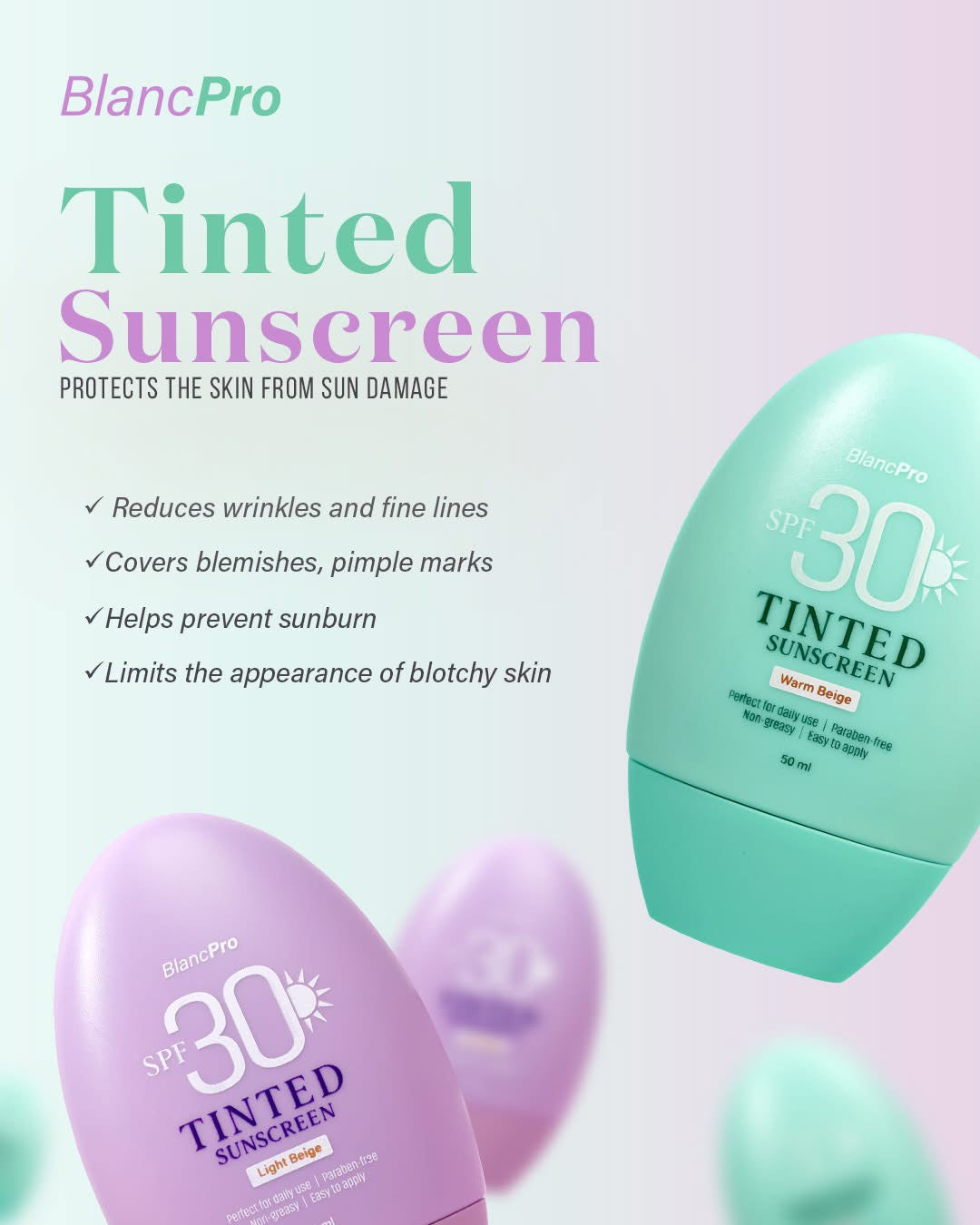 BlancPro Tinted Sunscreen SPF 30 - Warm Beige
