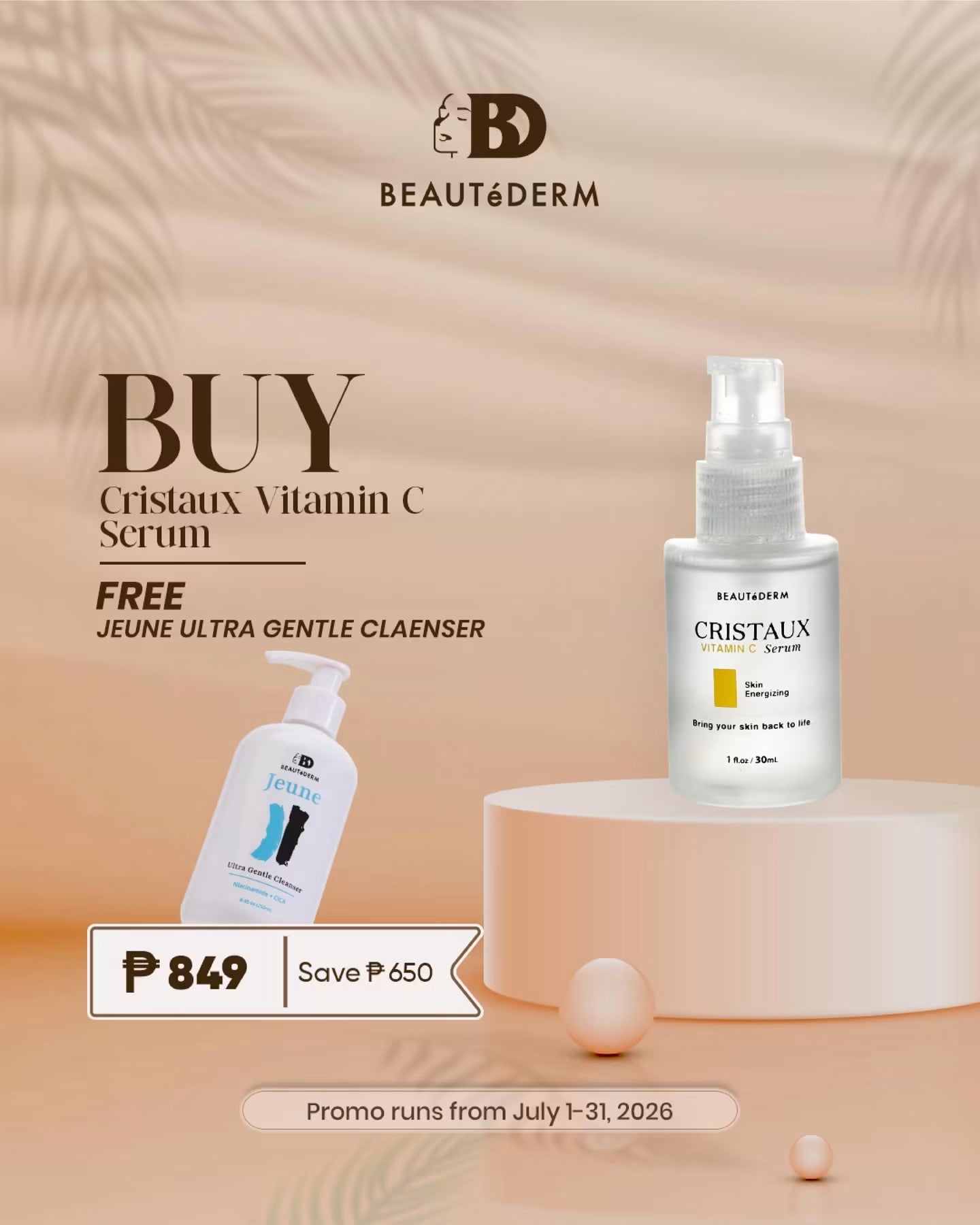 SALE! Cristaux Vitamin C Serum FREE Jeju Ultra Gentle Cleanser