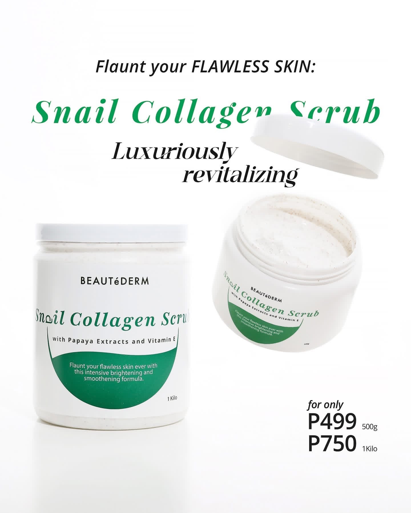 SALE! Snail Collagen Scrub 500g FREE Oatmeal Soap 125g