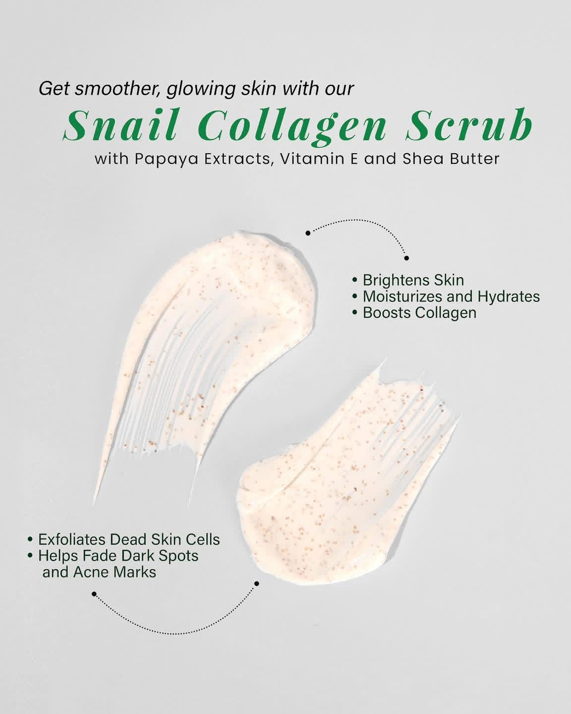 SALE! Snail Collagen Scrub 500g FREE Oatmeal Soap 125g