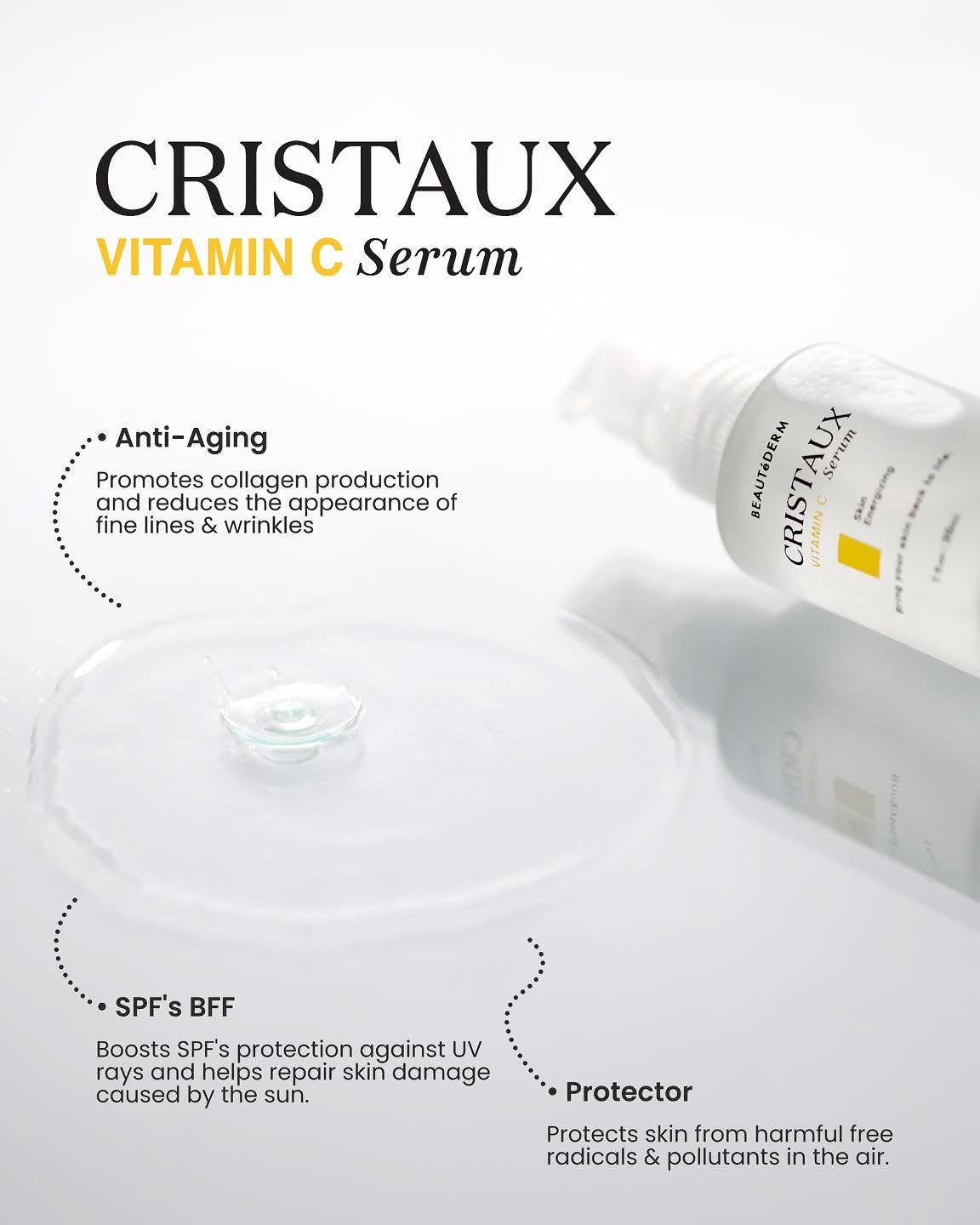 SALE! Cristaux Vitamin C Serum FREE Any Creams 20g