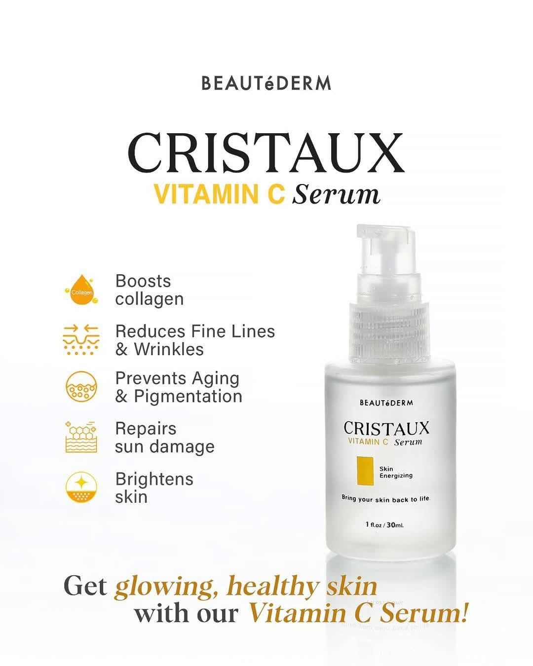 SALE! Cristaux Vitamin C Serum FREE Any Creams 20g