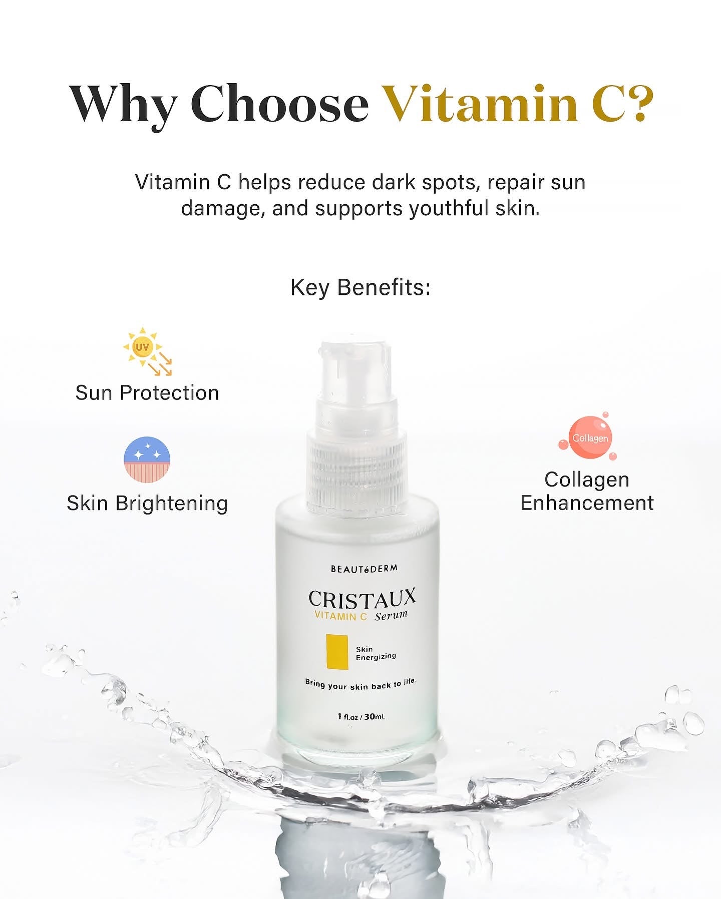 SALE! Cristaux Vitamin C Serum FREE Any Creams 20g