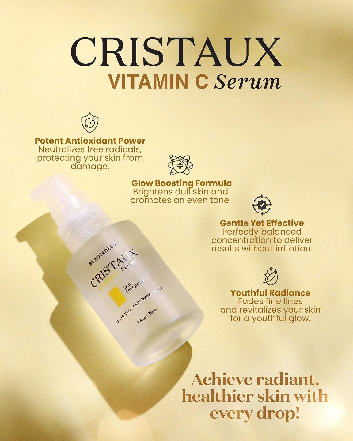 SALE! Cristaux Vitamin C Serum FREE Any Creams 20g