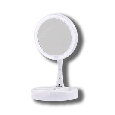 Beautederm Foldaway Double Sided LED Light Mirror, Color White