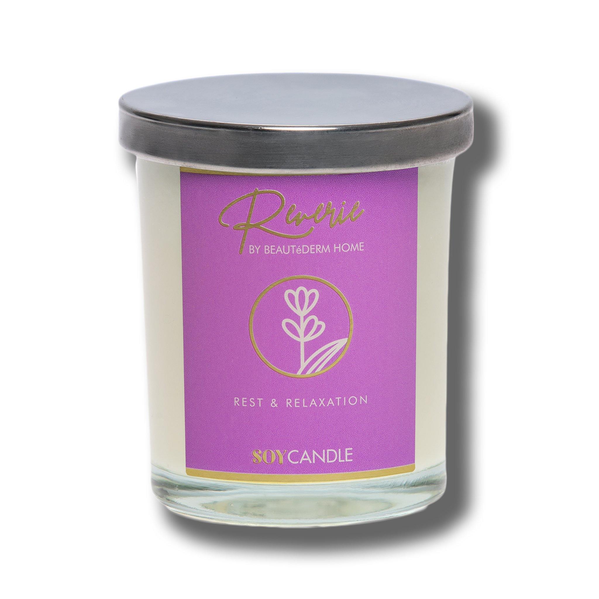 Soy Candle, Rest & Relaxation (Lavender Scent), Reverie by Beautederm Home